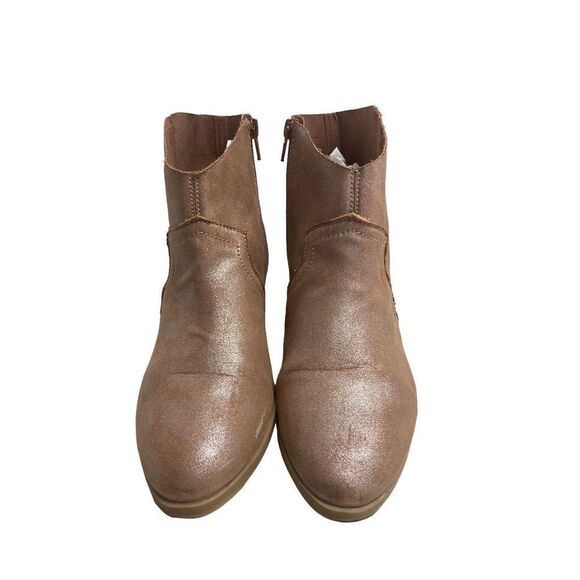 TIME & TRU Shiny Zipper Booties Size 8 Brown - Picture 1 of 12